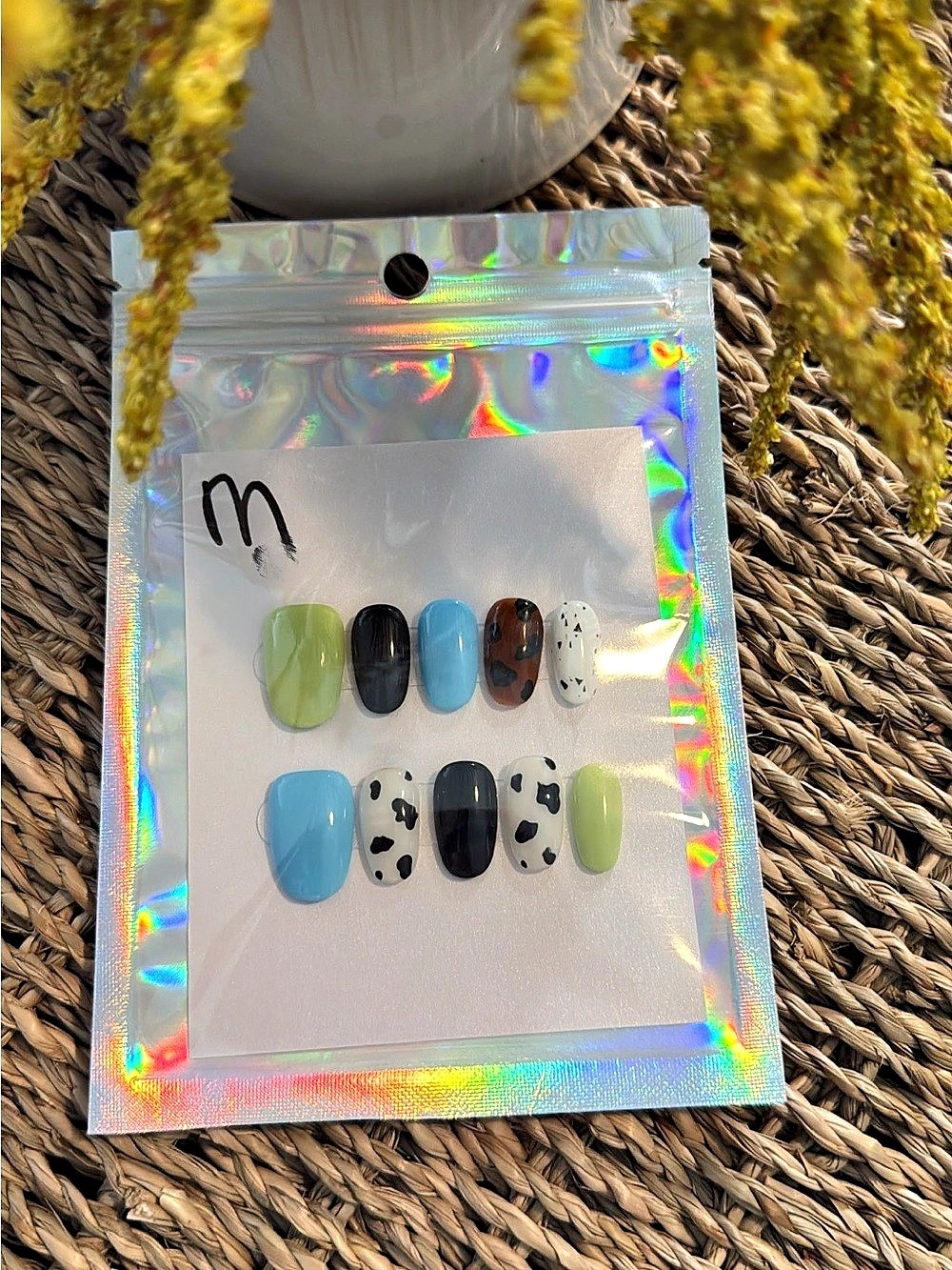 Green & Blue Animal Print Press-On Nails NWT